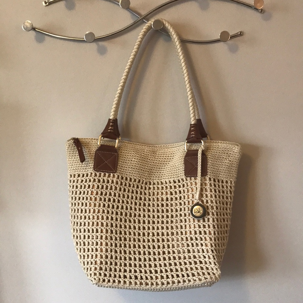 Cream Crochet Tote by The Sak